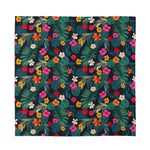 Tropical Flowers Hawaii Pattern Print Silk Bandana