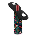 Tropical Flowers Hawaii Pattern Print Single Neoprene Wine Tote