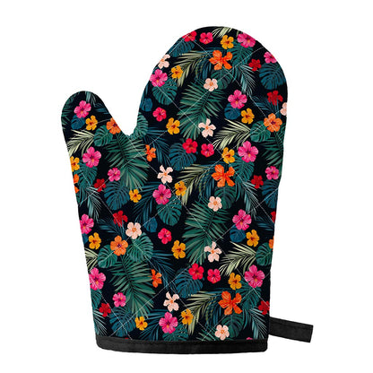 Tropical Flowers Hawaii Pattern Print Single Oven Mitt