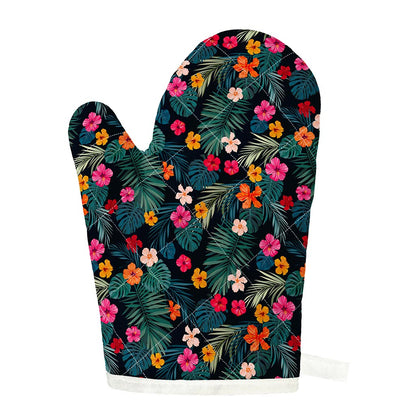 Tropical Flowers Hawaii Pattern Print Single Oven Mitt