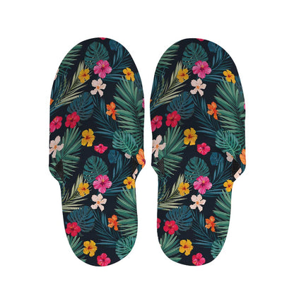 Tropical Flowers Hawaii Pattern Print Slippers