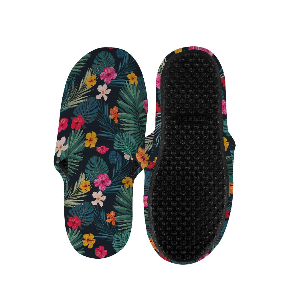 Tropical Flowers Hawaii Pattern Print Slippers