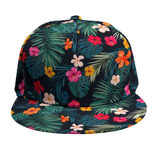 Tropical Flowers Hawaii Pattern Print Snapback Cap