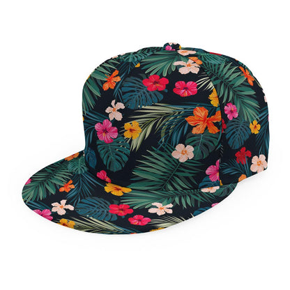 Tropical Flowers Hawaii Pattern Print Snapback Cap