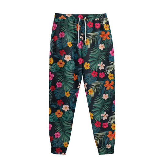 Tropical Flowers Hawaii Pattern Print Sweatpants