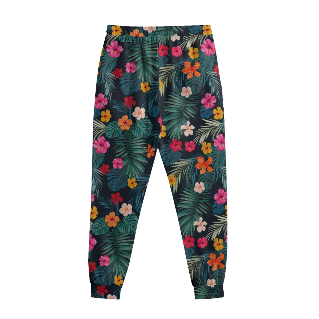 Tropical Flowers Hawaii Pattern Print Sweatpants