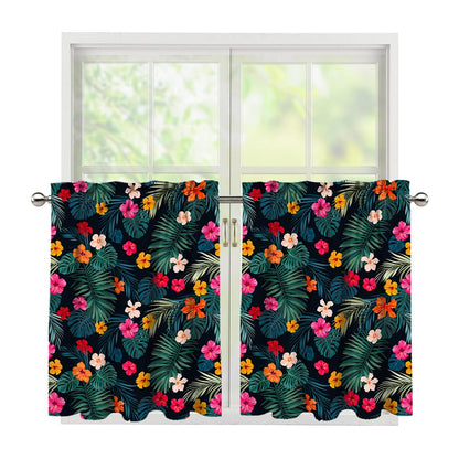 Tropical Flowers Hawaii Pattern Print Tier Curtains