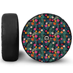 Tropical Flowers Hawaii Pattern Print Tire Cover With Camera Hole