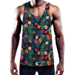 Tropical Flowers Hawaii Pattern Print Training Tank Top