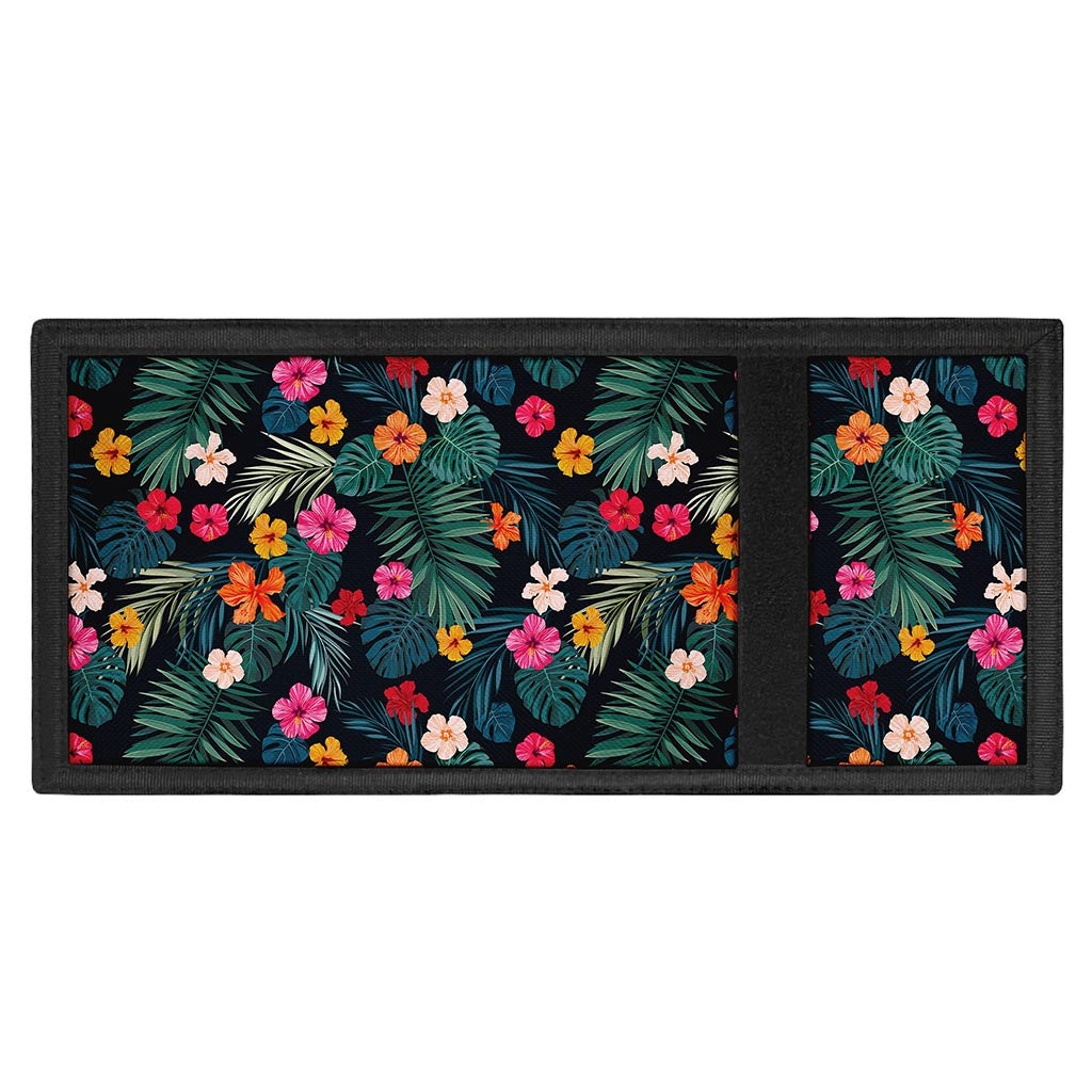 Tropical Flowers Hawaii Pattern Print Trifold Wallet