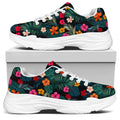 Tropical Flowers Hawaii Pattern Print White Chunky Shoes