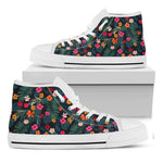 Tropical Flowers Hawaii Pattern Print White High Top Sneakers