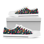 Tropical Flowers Hawaii Pattern Print White Low Top Sneakers