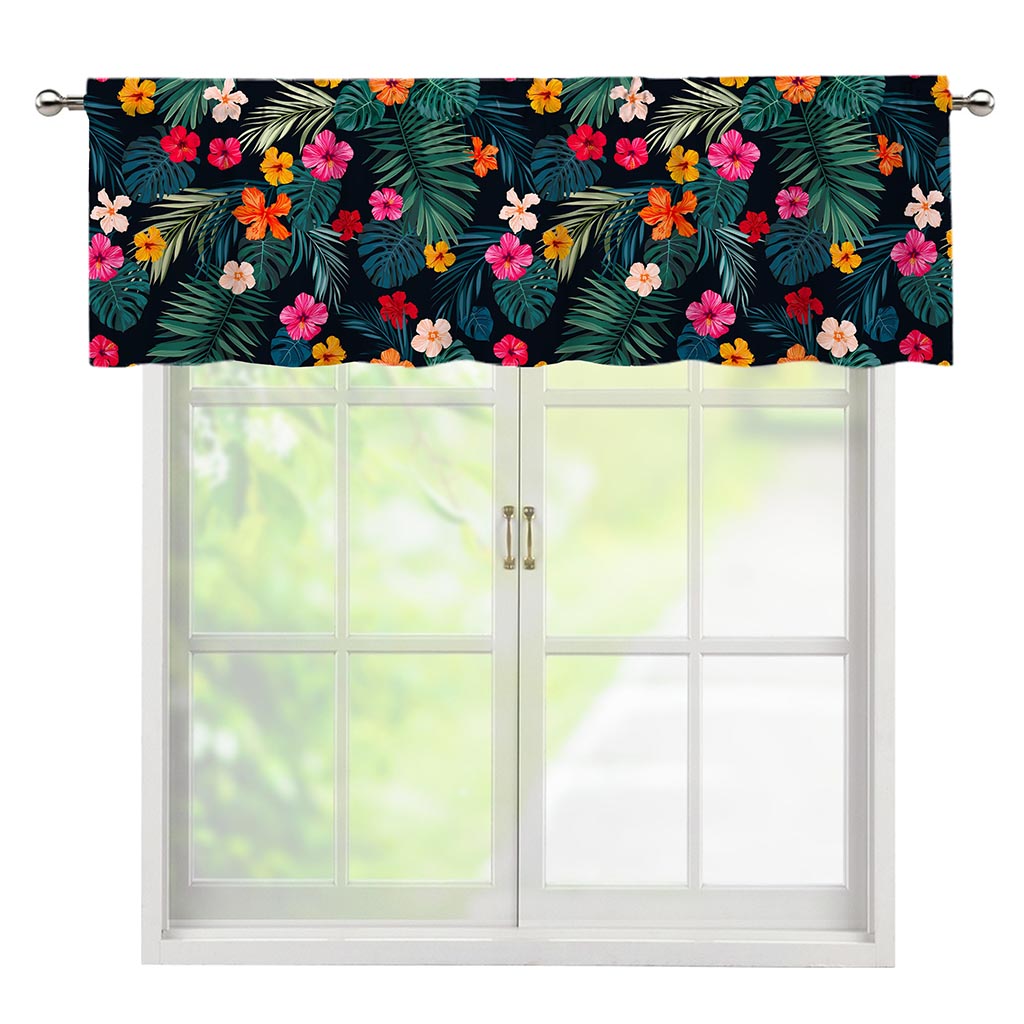 Tropical Flowers Hawaii Pattern Print Window Valance