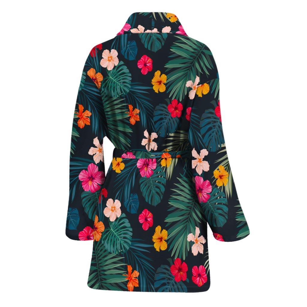 Tropical Flowers Hawaii Pattern Print Women's Bathrobe