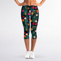 Tropical Flowers Hawaii Pattern Print Women's Capri Leggings