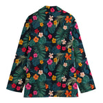 Tropical Flowers Hawaii Pattern Print Women's Cotton Blazer