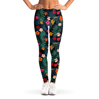 Tropical Flowers Hawaii Pattern Print Women's Leggings