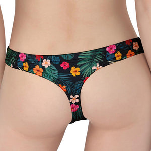 Tropical Flowers Hawaii Pattern Print Women's Thong