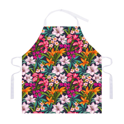 Tropical Flowers Pattern Print Adjustable Apron