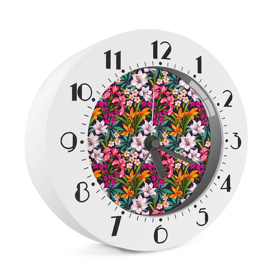 Tropical Flowers Pattern Print Alarm Clock