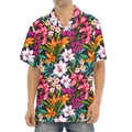 Tropical Flowers Pattern Print Aloha Shirt