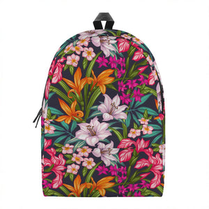 Tropical Flowers Pattern Print Backpack