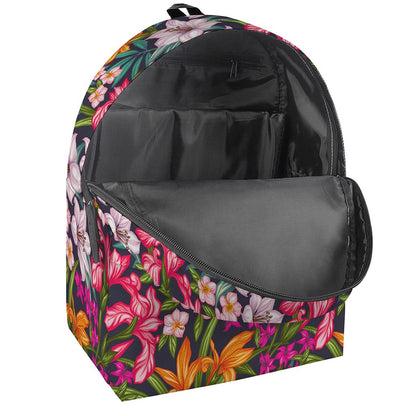 Tropical Flowers Pattern Print Backpack