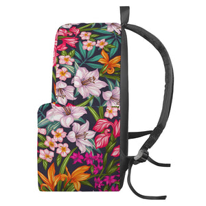 Tropical Flowers Pattern Print Backpack