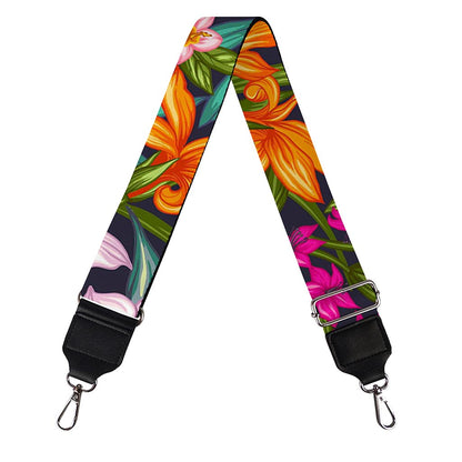Tropical Flowers Pattern Print Bag Strap