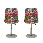 Tropical Flowers Pattern Print Bar Stool Covers