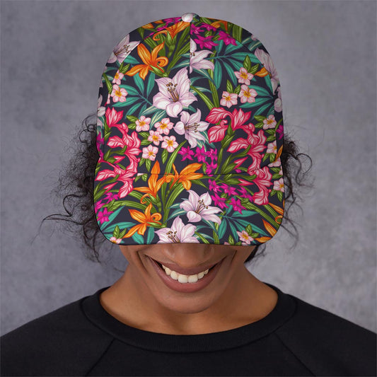 Tropical Flowers Pattern Print Baseball Cap