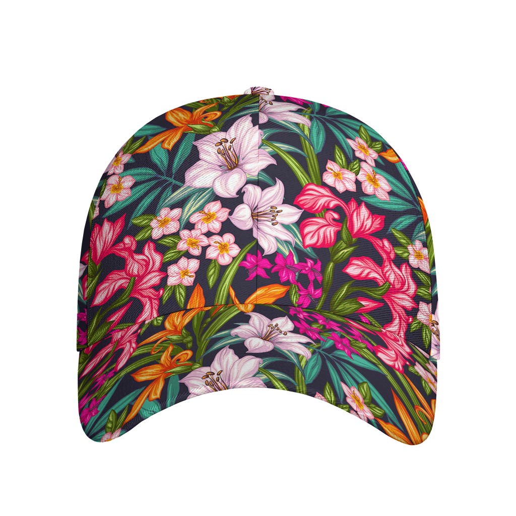 Tropical Flowers Pattern Print Baseball Cap
