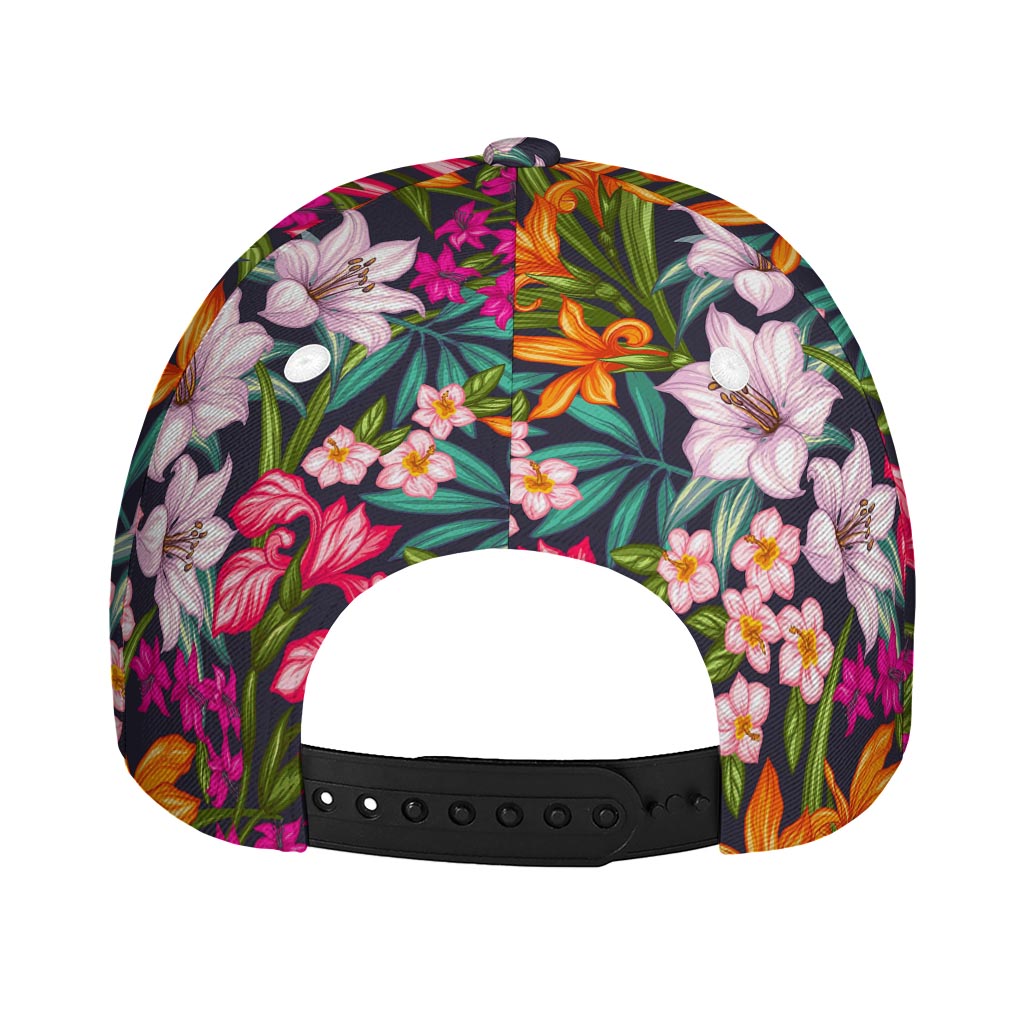 Tropical Flowers Pattern Print Baseball Cap