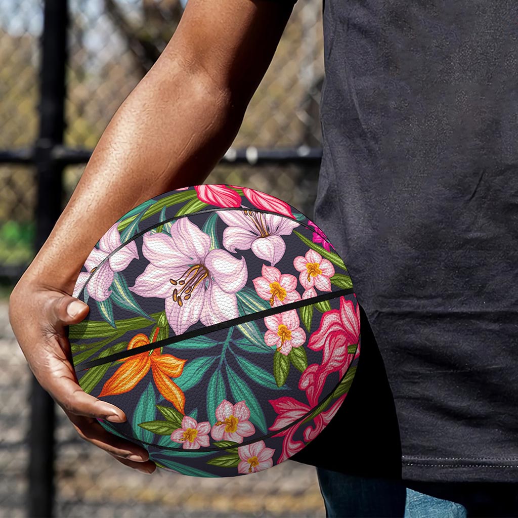 Tropical Flowers Pattern Print Basketball