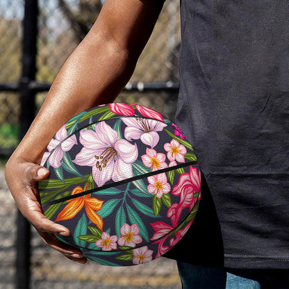Tropical Flowers Pattern Print Basketball