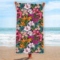 Tropical Flowers Pattern Print Beach Towel