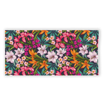 Tropical Flowers Pattern Print Beach Towel