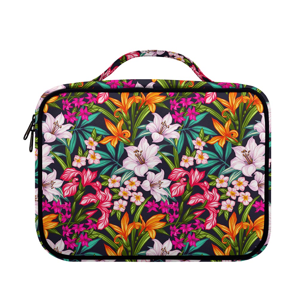 Tropical Flowers Pattern Print Briefcase Bible Bag