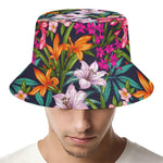 Tropical Flowers Pattern Print Bucket Hat