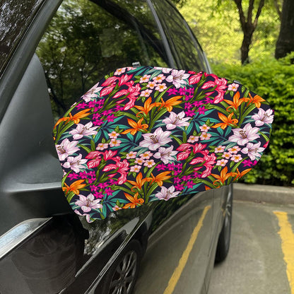 Tropical Flowers Pattern Print Car Side Mirror Covers