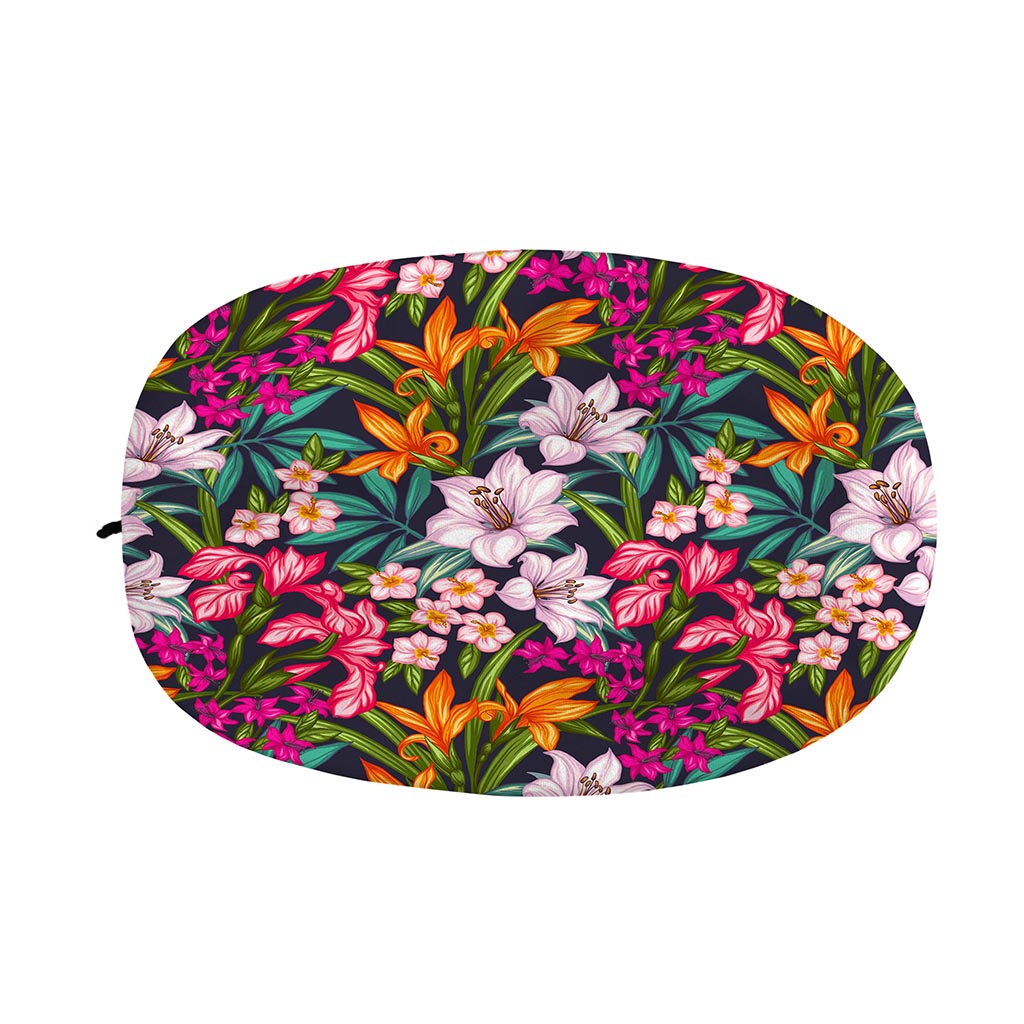 Tropical Flowers Pattern Print Car Side Mirror Covers
