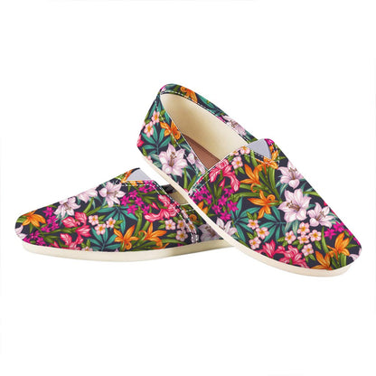 Tropical Flowers Pattern Print Casual Shoes