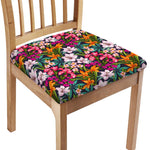 Tropical Flowers Pattern Print Chair Cushion Cover