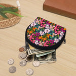 Tropical Flowers Pattern Print Coin Purse