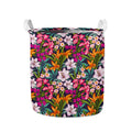 Tropical Flowers Pattern Print Collapsible Laundry Basket