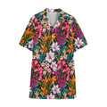Tropical Flowers Pattern Print Cotton Hawaiian Shirt