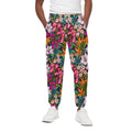 Tropical Flowers Pattern Print Cotton Sweatpants