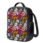 Tropical Flowers Pattern Print Crossbody Lunch Bag