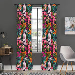 Tropical Flowers Pattern Print Curtain